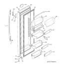 FRESH FOOD DOOR Diagram and Parts List for PCF23NGTDBB  General Electric Refrigerator