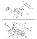 BACKSPLASH, BLOWER & MOTOR ASSEMBLY Diagram and Parts List for DNCD450GG0WC  General Electric Dryer
