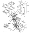 DOORS & SHELVES Diagram and Parts List for GDS20KBSABB  General Electric Refrigerator