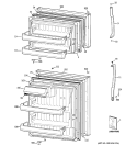 DOORS Diagram and Parts List for GTL17JBWERBS  General Electric Refrigerator