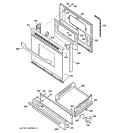 DOOR & DRAWER PARTS Diagram and Parts List for RGB540SEH4SA  Hotpoint Range