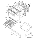 DOOR & DRAWER PARTS Diagram and Parts List for RGB735WEL3WW  Hotpoint Range