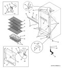 CABINET Diagram and Parts List for FUF17DPARWH  General Electric Freezer