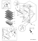 CABINET Diagram and Parts List for FUF20DPARWH  General Electric Freezer