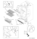 CABINET Diagram and Parts List for FUF20DTBRWH  General Electric Freezer