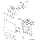 ESCUTCHEON & DOOR ASSEMBLY Diagram and Parts List for GSC3500N00BB  General Electric Dishwasher