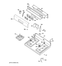 CONTROL PANEL & COOKTOP Diagram and Parts List for JGBP28TEL3WW  General Electric Range