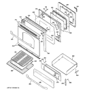 DOOR & DRAWER PARTS Diagram and Parts List for JGBP29SEL3SS  General Electric Range