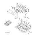 CONTROL PANEL & COOKTOP Diagram and Parts List for JGBP36WEL2WW  General Electric Range