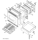 DOOR & DRAWER PARTS Diagram and Parts List for JGBP36WEL2WW  General Electric Range