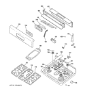 CONTROL PANEL & COOKTOP Diagram and Parts List for JGBP87MEL4BG  General Electric Range