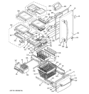 DOORS & SHELVES Diagram and Parts List for PDS20MCPABB  General Electric Refrigerator