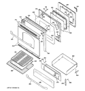 DOOR & DRAWER PARTS Diagram and Parts List for JGBP29MEL3BS  General Electric Range