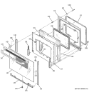 DOOR Diagram and Parts List for JBP24DM1BB  General Electric Range