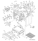 BODY PARTS Diagram and Parts List for JBP71CM1BB  General Electric Range