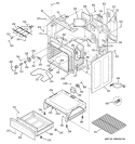 BODY PARTS Diagram and Parts List for JCBP62DM1WW  General Electric Range
