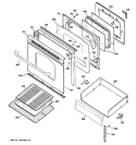 DOOR & DRAWER PARTS Diagram and Parts List for JGBP29WEL3WW  General Electric Range