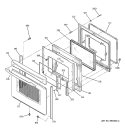 DOOR Diagram and Parts List for JCB909SL5SS  General Electric Range