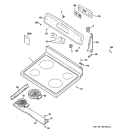CONTROL PANEL & COOKTOP Diagram and Parts List for JBS56DM1WW  General Electric Range