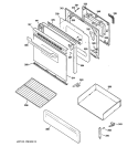 DOOR & DRAWER PARTS Diagram and Parts List for JGBP26DEM1WW  General Electric Range