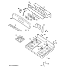 CONTROL PANEL & COOKTOP Diagram and Parts List for JGBP28DEM1WW  General Electric Range