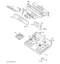 CONTROL PANEL & COOKTOP Diagram and Parts List for JGBP29MEM1BS  General Electric Range