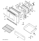 DOOR & DRAWER PARTS Diagram and Parts List for JGBP32DEM1WW  General Electric Range