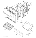 DOOR & DRAWER PARTS Diagram and Parts List for JGBP33DEM1CC  General Electric Range