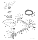 MOTOR - PUMP MECHANISM Diagram and Parts List for PDW8980N00SS  General Electric Dishwasher