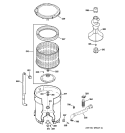 TUB, BASKET & AGITATOR Diagram and Parts List for WCRE6270H0CC  General Electric Washer
