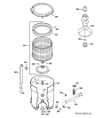 TUB, BASKET & AGITATOR Diagram and Parts List for GWRE6270H1WW  General Electric Washer