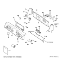 CONTROLS & BACKSPLASH Diagram and Parts List for WPRE8150H1WT  General Electric Washer