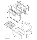 DOOR & DRAWER PARTS Diagram and Parts List for ECBS68WM1WW  General Electric Range