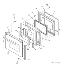 DOOR Diagram and Parts List for JB710SM1SS  General Electric Range