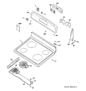 CONTROL PANEL & COOKTOP Diagram and Parts List for JBP61DM1WW  General Electric Range