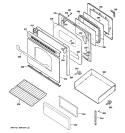 DOOR & DRAWER PARTS Diagram and Parts List for JBP61DM1WW  General Electric Range