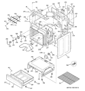BODY PARTS Diagram and Parts List for JBP65DM1WW  General Electric Range