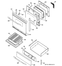 DOOR & DRAWER PARTS Diagram and Parts List for JGB900SEL2SS  General Electric Range