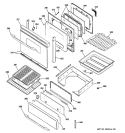 DOOR & DRAWER PARTS Diagram and Parts List for JGB928SEL2SS  General Electric Range