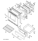 DOOR & DRAWER PARTS Diagram and Parts List for JGBP29SEM1SS  General Electric Range
