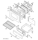 DOOR & DRAWER PARTS Diagram and Parts List for JGBP32SEM1SS  General Electric Range