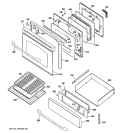 DOOR & DRAWER PARTS Diagram and Parts List for JGBP88SEL3SS  General Electric Range