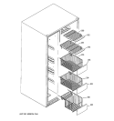 FREEZER SHELVES Diagram and Parts List for GSE25MGTECSS  General Electric Refrigerator