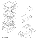 FRESH FOOD SHELVES Diagram and Parts List for PSC23SHTGSS  General Electric Refrigerator
