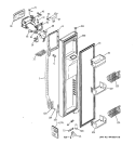 FREEZER DOOR Diagram and Parts List for PSK25MGSECCC  General Electric Refrigerator