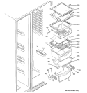 FRESH FOOD SHELVES Diagram and Parts List for PSK27MGSECCC  General Electric Refrigerator