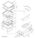 FRESH FOOD SHELVES Diagram and Parts List for PSS26SHTGSS  General Electric Refrigerator
