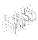 DOOR Diagram and Parts List for JBP89SM1SS  General Electric Range