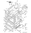 BODY PARTS Diagram and Parts List for JGBP28CEM1WW  General Electric Range