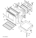 DOOR & DRAWER PARTS Diagram and Parts List for JGBP28EEM1CT  General Electric Range